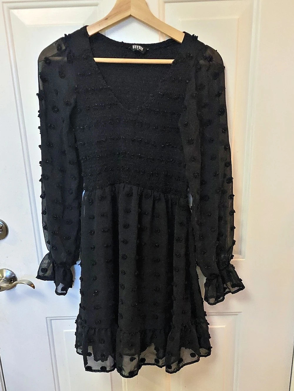 BTBIA Polka Dot Mini Dress in Black Size Small Like New
